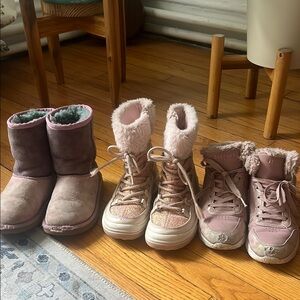 Set of Pink and Purple snow boots